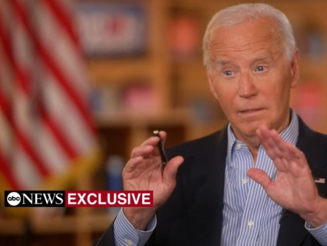 Joe Biden speaks to Good Morning America co-anchor George Stephanopoulos. Picture: ABC