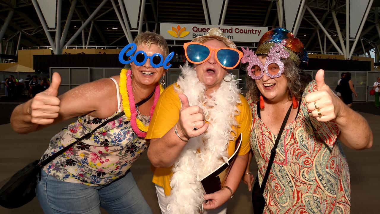 Vanessa Carter, Jackie Kerr and Tina White at Elton John. Picture: Evan Morgan