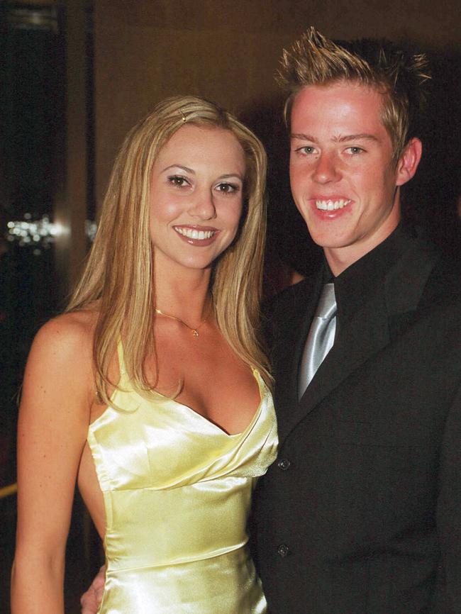 Kyly Clarke and James Courtney in 2001.