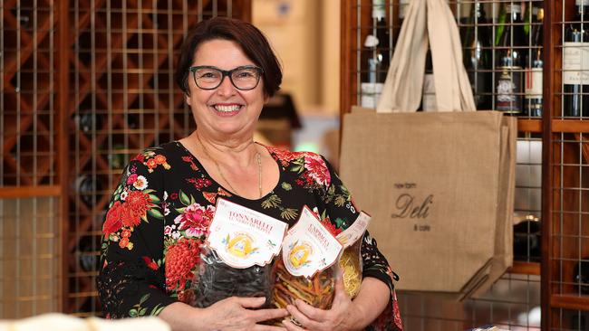 New Farm Deli owner Maria Anello says dine-in is not economically viable for her business, despite the lifting of restrictions. Picture: Peter Wallis