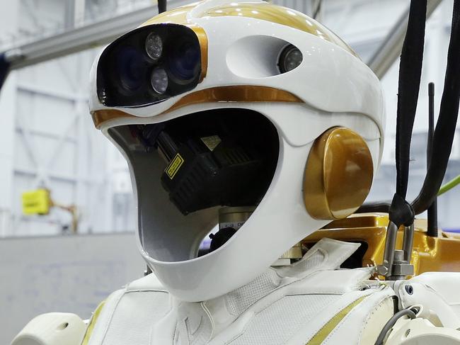 NEWS 360 PREMIUM LOCKED CONTENT – NO THE AUSTRALIAN/NO NEWS.COM/NO SKY NEWS- EMBARGO 7PM SAT JULY 13-  The humanoid Valkyrie 8 robot, a project in the Dexterous Robitics Lab at the NASA Johnson Space Center Wednesday, Jul. 3, 2019, in , Houston TX. The Robotics lab takes up about a quarter of the space inside the Space Vehicle Mockup Facility at the center.(Photo by Michael Wyke)