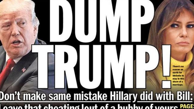 An opinion piece has urged Melania Trump to leave her husband. Picture: New York Daily News