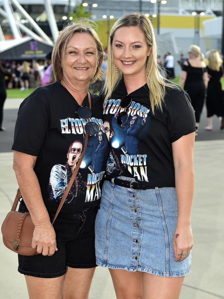 Trudi Turner and Leah Buchanan. Elton John performed at Queensland Country Bank Stadium, Townsville on 29 February 2020. PICTURE: MATT TAYLOR.