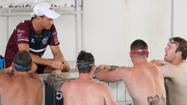 Kendrick Louis at the special Sea Eagles training session.