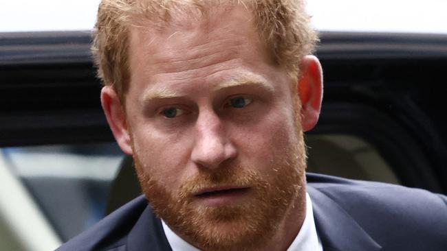 Britain's Prince Harry, Duke of Sussex, arrives to the Royal Courts of Justice, Britain's High Court, in central London on June 6, 2023. Prince Harry is expected to take the witness stand as part of claims against a British tabloid publisher, the latest in his legal battles with the press. King Charles III's younger son will become the first senior British royal to give evidence in court for more than a century when he testifies against Mirror Group Newspapers (MGN). (Photo by HENRY NICHOLLS / AFP)