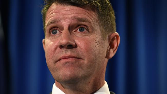 NSW Premier Mike Baird speaks to the media in Sydney after he performed an extraordinary backflip on his greyhound racing ban after yielding to sustained industry and media pressure, saying "he got it wrong". Picture: AAP Image/Dan Himbrechts.