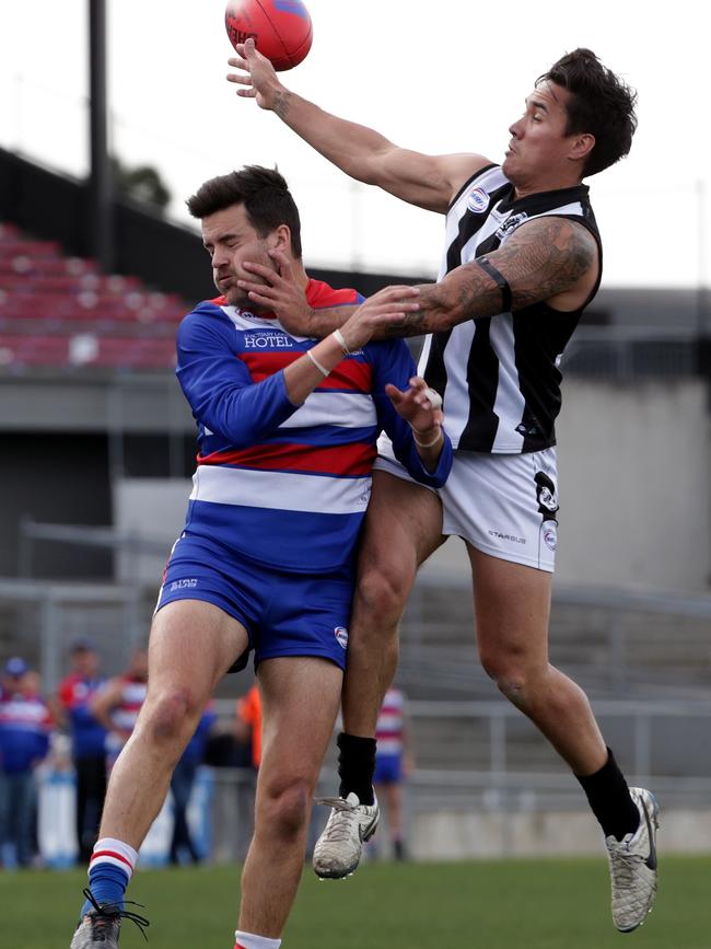 Jesse Fortune flies for a mark for Parkside. Picture: Mark Dadswell