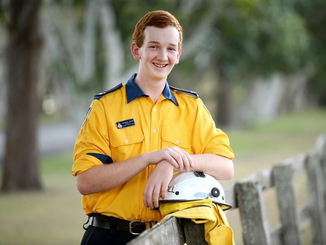 Daily Telegraph. 18yo Theo Scholl and is currently in Year 12.He has been nominated for TAFE NSW school based trainee of the year..  Pic Nathan Edwards