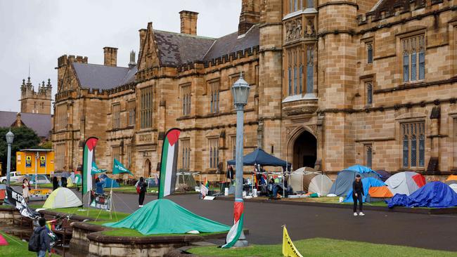 Camps flooded the University of Sydney’s quadrangle for eight weeks beginning in April. Picture: NewsWire/ Max Mason-Hubers