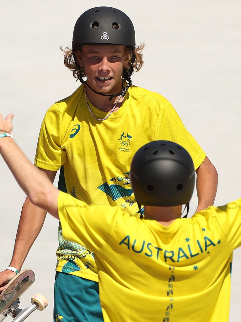 Keegan Palmer and Kieran Woolley celebrate after the final.