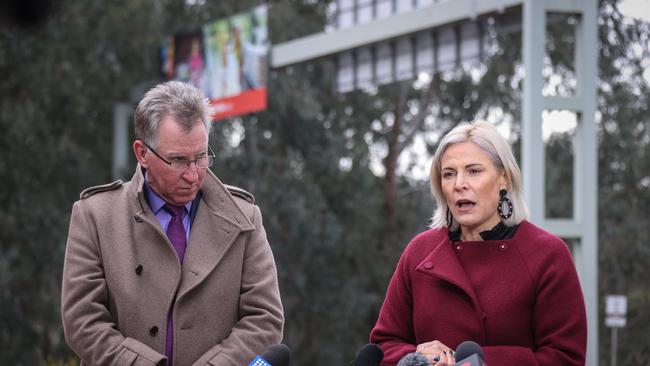 Albury Mayor Kevin Mack, left, and Wodonga Mayor Anna Speedie. Picture: Getty Images