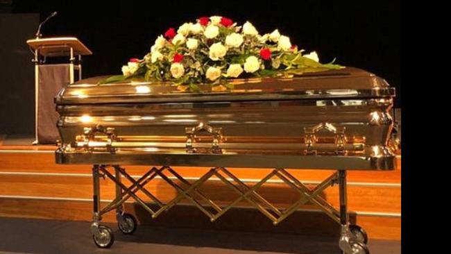 Liam Scorsese’s golden coffin. Picture: Instagram