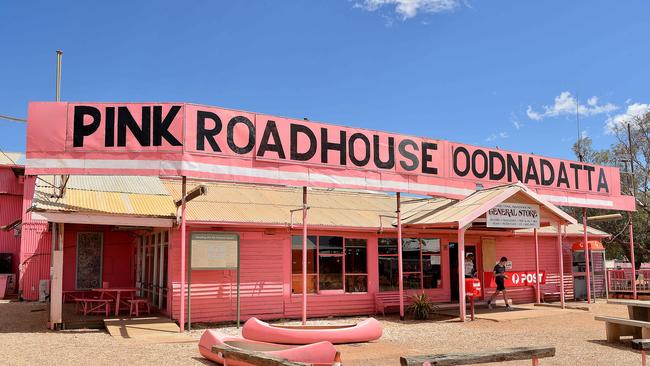 The famous 'Pink Roadhouse' at Oodnadatta, outback South Australia. Picture: Bianca De Marchi