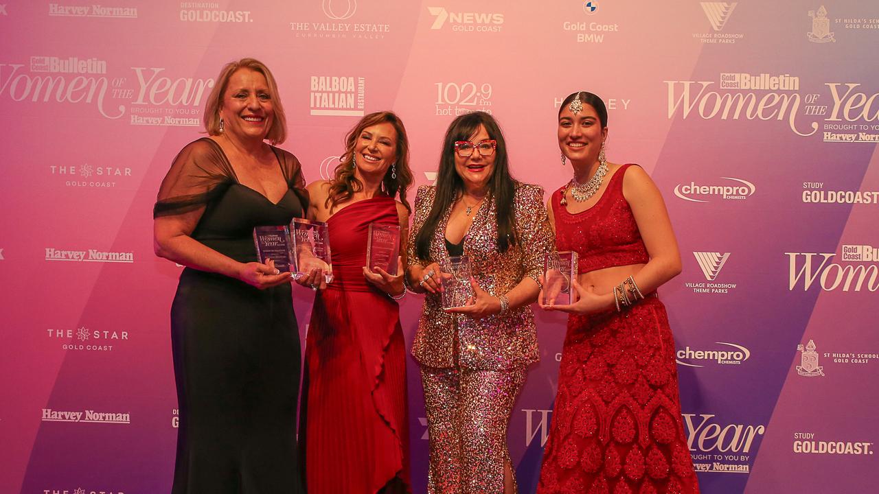 Adrienne Readings, Patsy Tierney , Sonia Stradiotto and Priya Verdi-Hero at the 2023 Women of the Year Awards at the Star on the Gold Coast. Picture: Glenn Campbell