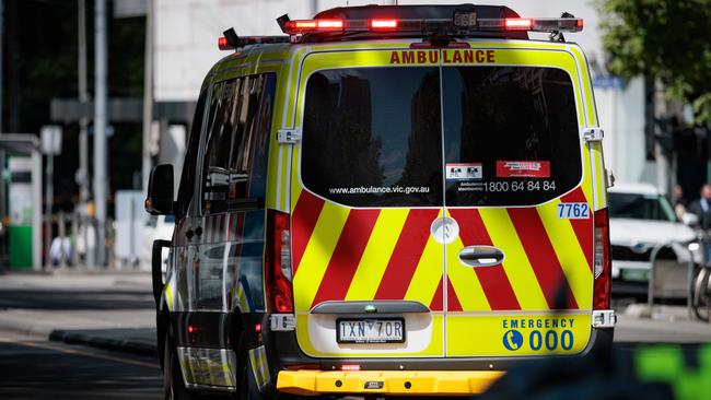 MELBOURNE, AUSTRALIA - NewsWire 16th October 2024. Pictured:  Emergency Services stock. Ambulance on William street in the city centre. Picture: NewsWire/Nadir Kinani