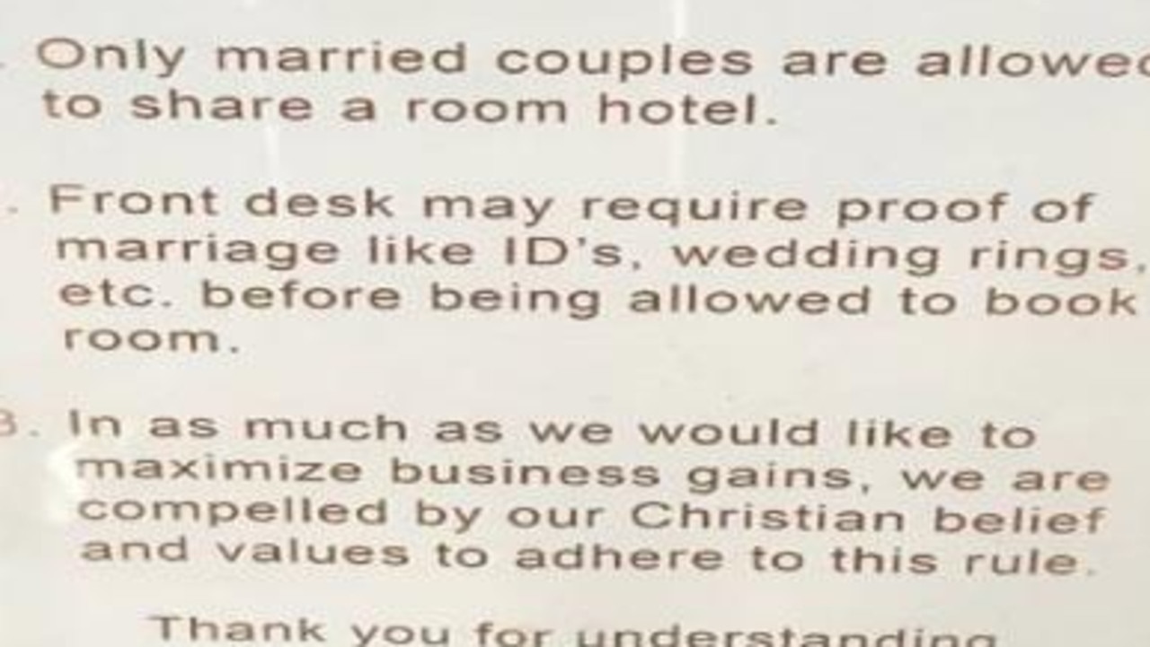 A hotel in Iloilo City, the Philippines, has gone viral on the internet for its stringent room-sharing policy.