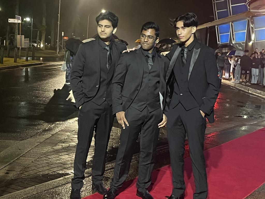 Neh Patel, Tama Tamihana and Abel Thomas arrive at the formal.