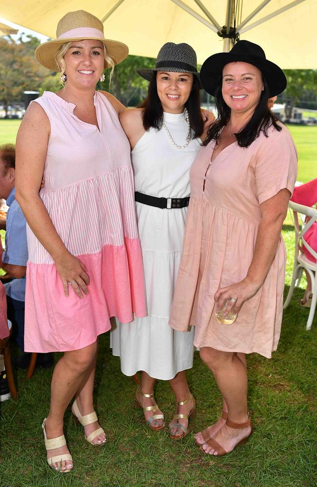 Stacey Hitch, Lori Biffin and Lara Brody at the Polo &amp; Provedores, Noosa. Picture Patrick Woods.