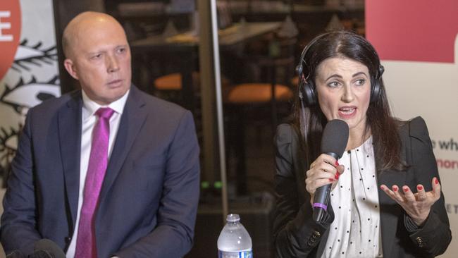 Dickson candidates Peter Dutton and Ali France were debating at Bray Park. Picture: AAP Image/Glenn Hunt