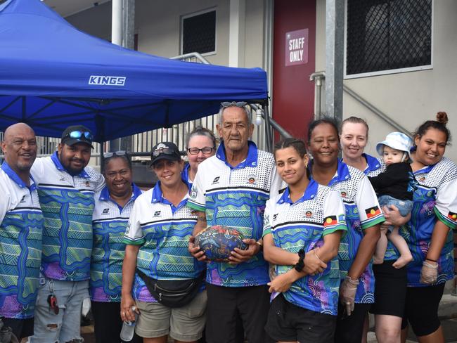 The wonderful team of volunteers keeping the canteen running at the Mackay Indigenous Rugby League Carnival. Picture: Mitch Bourke