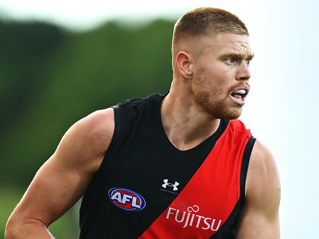 GOLD COAST, AUSTRALIA - JUNE 02: Peter Wright of the Bombers in action during the round 12 AFL match between Gold Coast Suns and Essendon Bombers at People First Stadium, on June 02, 2024, in Gold Coast, Australia. (Photo by Albert Perez/AFL Photos via Getty Images)