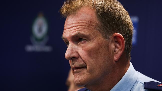 NSW Police Deputy Commissioner David Hudson addresses the media. Picture: Gaye Gerard