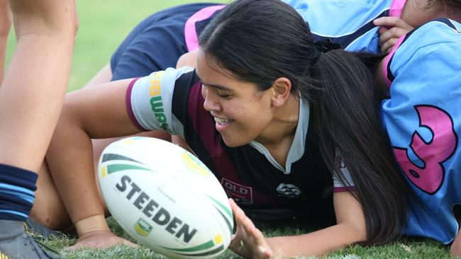 Marsden’s Kayleen Takai scores. Picture: Glenn Hampson