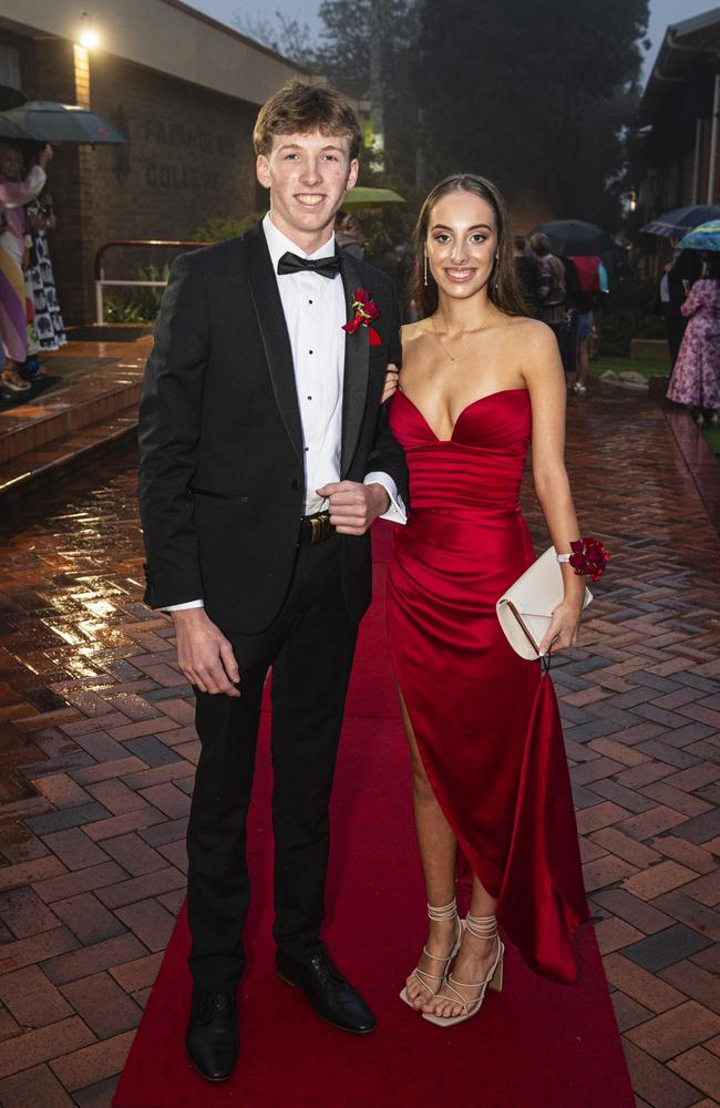 Xavier Lindemann partners Mia Best at Fairholme College formal, Wednesday, March 27, 2024. Picture: Kevin Farmer