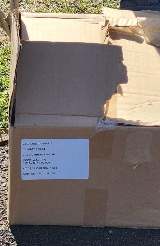 A cardboard box on the ground at a Wannon polling booth in Victoria. Picture: Supplied