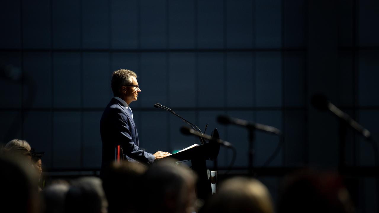 Assistant Minister for Defence Matt Thistlethwaite as the Top End community gathered at the Darwin Convention Centre to commemorate the Bombing of Darwin. Picture: Pema Tamang Pakhrin