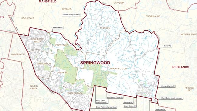 The state seat of Springwood, which is held by ALP’s Mick de Brenni.