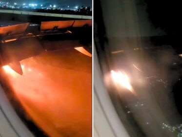 The engine burst into flames with 179 people on board.