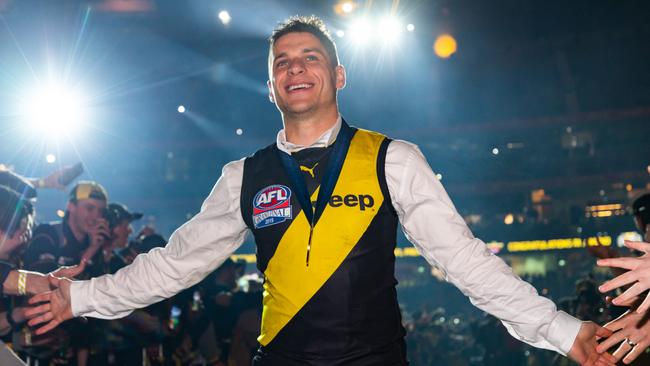 Dion Prestia joins an elite group to win a best and fairest in a premiership season. Picture: Getty Images