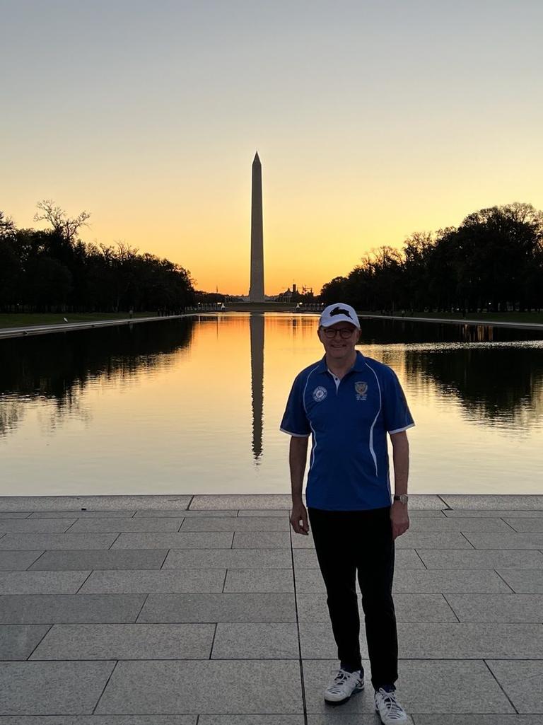 The PM out for his morning walk in Washington. Picture: Instagram