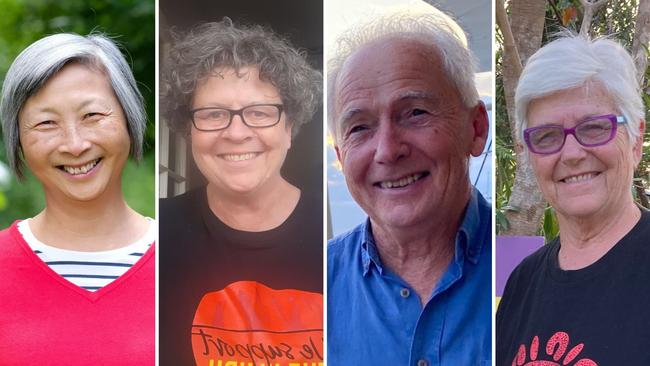 Coffs Coast Yes campaigners Anita Tang, Dinah Eadie, Bob Boughton and Chris Marks.