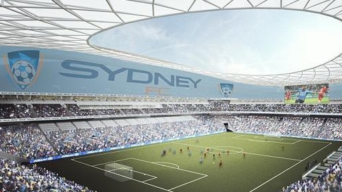 An early artist’s impression of how a LED ‘curtain’ at the new Allianz Stadium might look.  