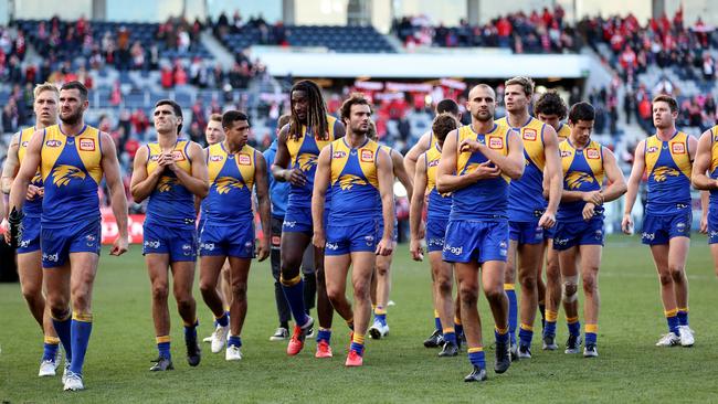 The Eagles’ loss on Sunday was their eighth in a row at Kardinia Park. Picture: Robert Cianflone/Getty Images