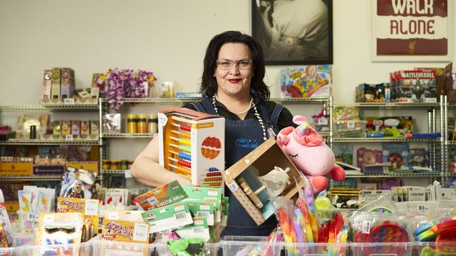 Krakajax employee Pia West at the Central Market Arcade toy and gift shop. Picture: Matt Loxton