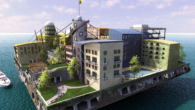 A “seasteading” or artificial island design by Andreas Gyorfi. Picture: seasteading.com