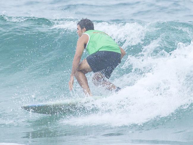 Early Saturday heats of The Burleigh Heads Boardriders Single Fin Festival. Picture: Glenn Campbell