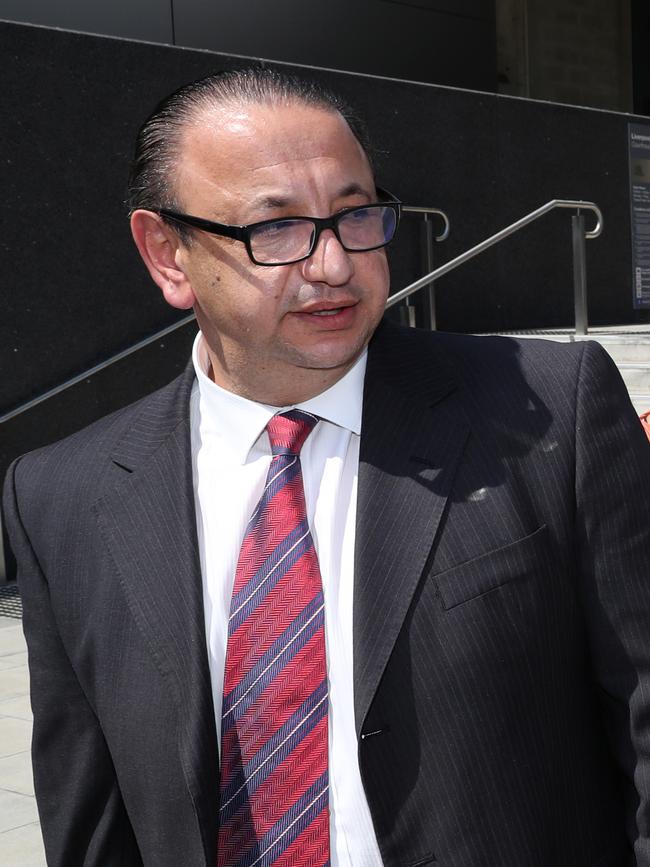 Lawyer Elias Tabchouri leaving Liverpool Local Court on Tuesday. Picture: Jonathan Ng