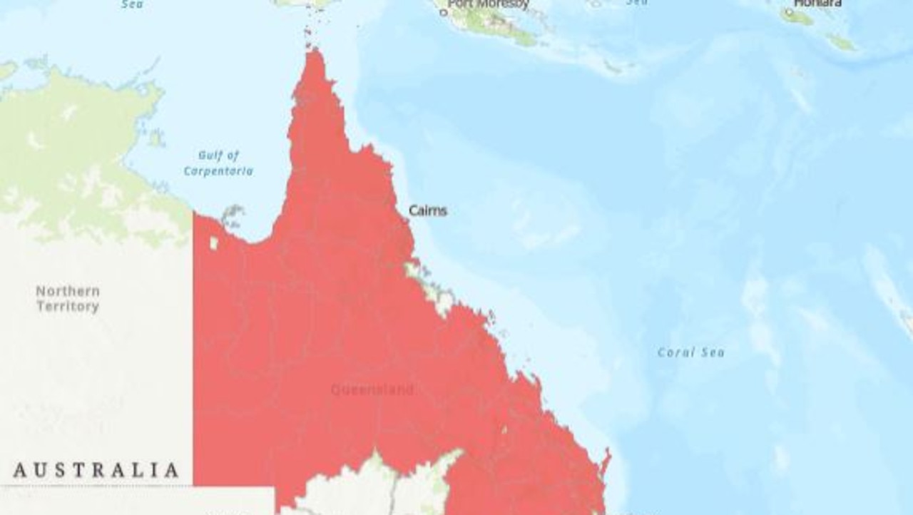 A total fire ban covers 80 per cent of the Queensland. Picture: QFES