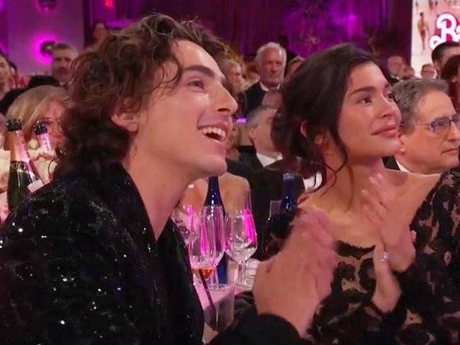 The reality star has supported Chalamet at events before, but she never walked the red carpet with him. Picture: Stan