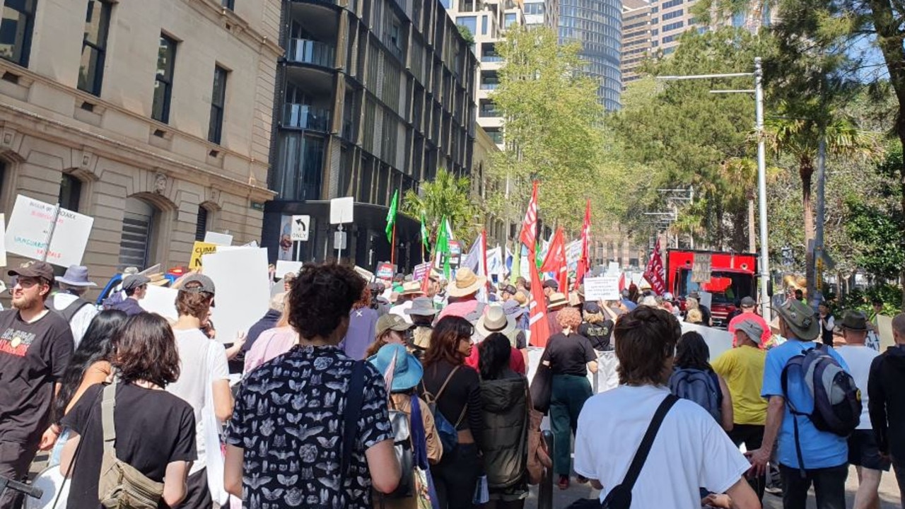 Thousands of protesters brought Sydney to a standstill. Picture: Twitter