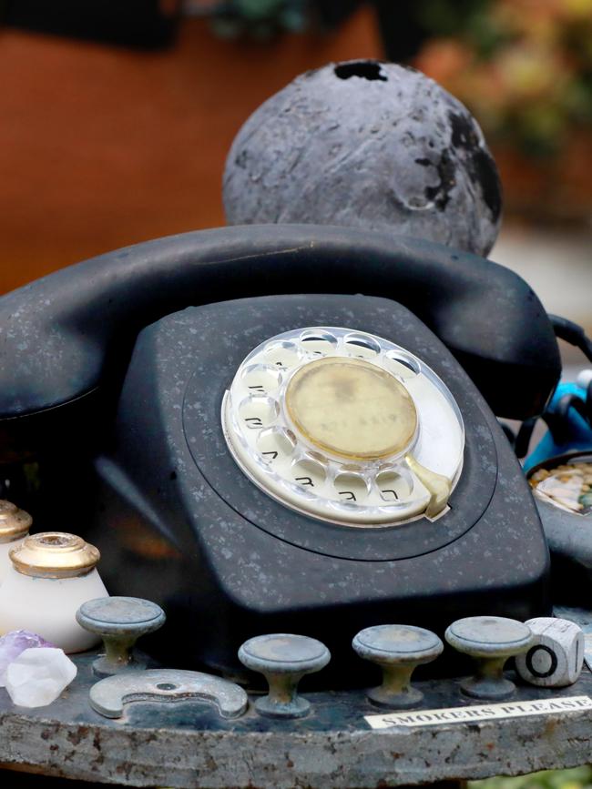 A vintage phone opens the lines of communication in the garden. Picture: Angelo Velardo