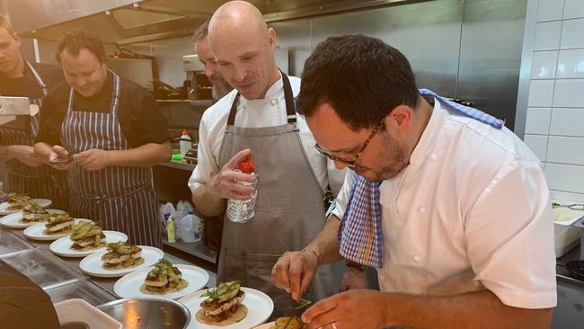 Celebrity chef Alastair McLeod takes to the kitchen at Yeppoon's Vue Wine Bar and Restaurant last week.