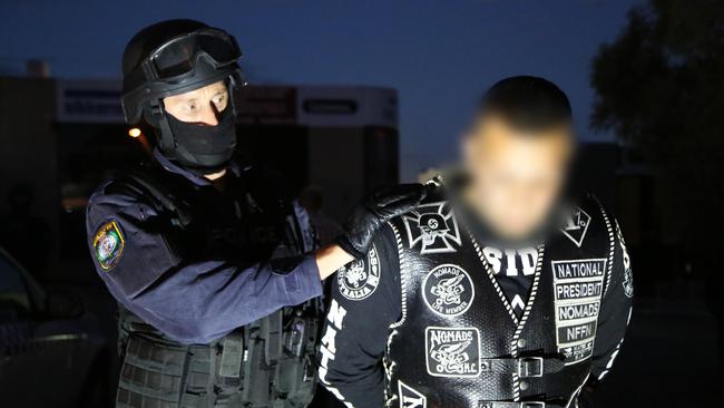 Police have seen an outbreak of co-operation as notorious bikie clubs headhunt the best money launderers and drug dealers from rival firms. Picture: NSW Police