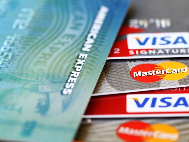 Visa, American Express and MasterCard generic credit cards