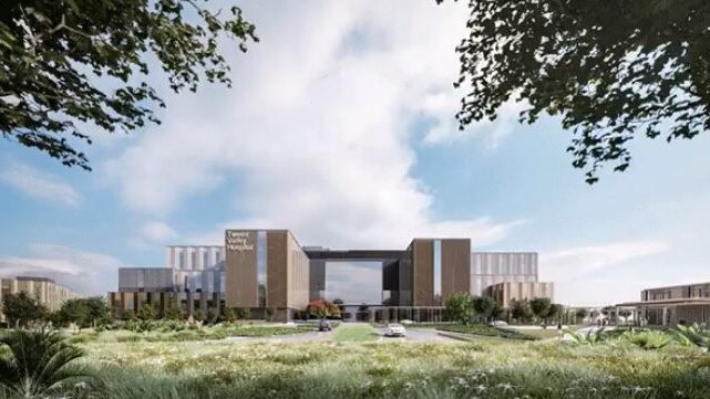 An artist impression of the exterior of the new Tweed Valley Hospital at Cudgen. Picture: NSW Government