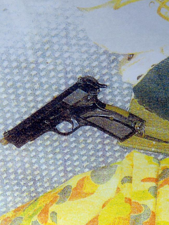 The photo of the gun taken just minutes after Kovco’s death.